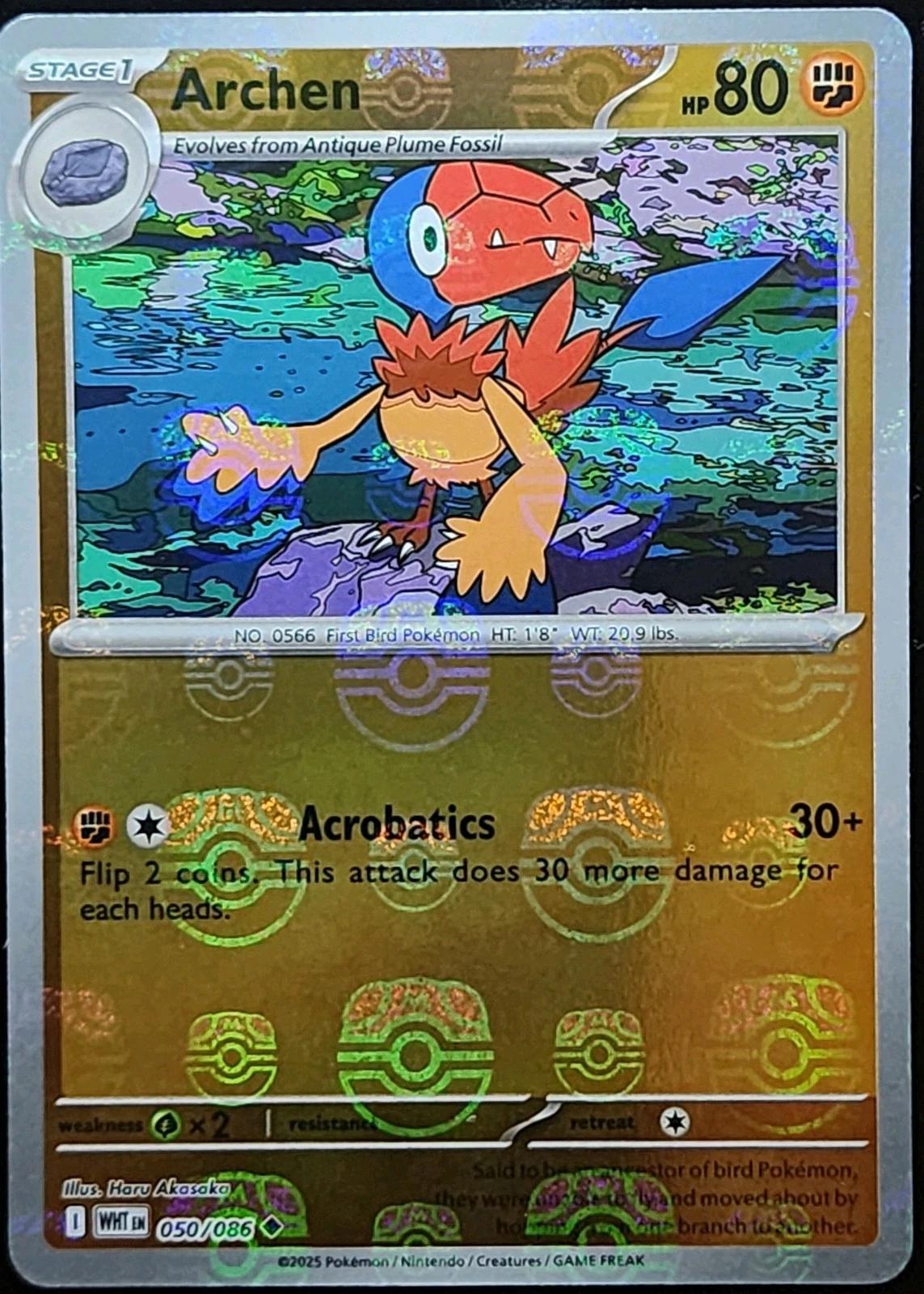 White Flare Archen [Master-Ball] Pokémon card